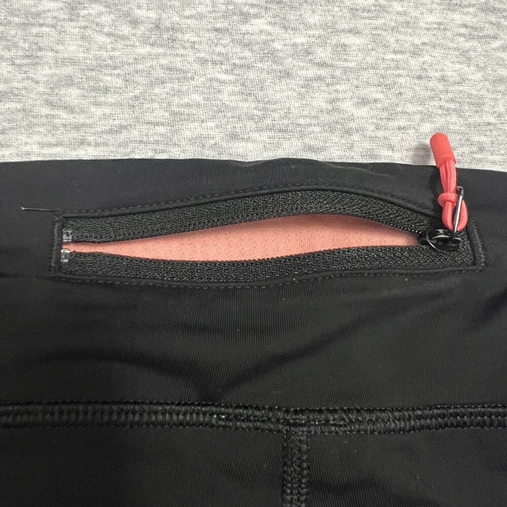 Lululemon Tights Womens 6 Fast Free Run Crop 17" Black Pink Reflective Yoga - Picture 6 of 11